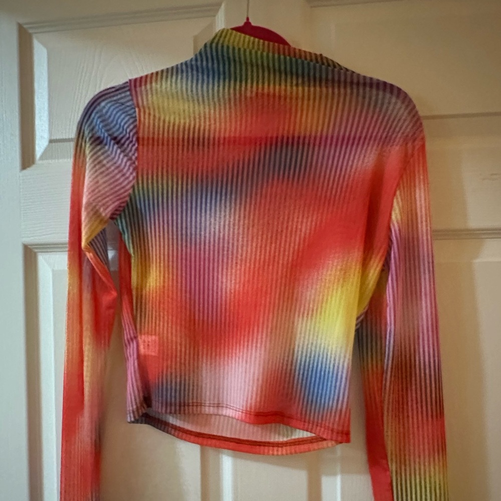 Fashion Nova Red Orange Fitted Crop Blouse